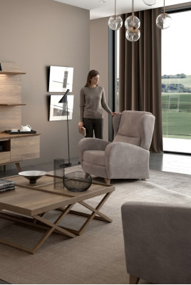 Luxe relaxfauteuil leesfauteuil modern design eenpersoons taupe modern