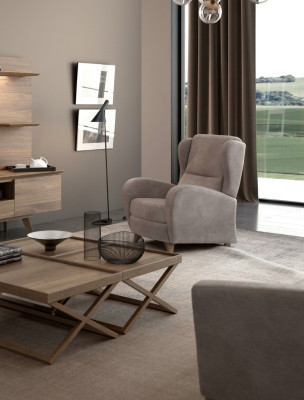 Luxe relaxfauteuil leesfauteuil modern design eenpersoons taupe modern