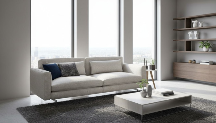 Driepersoonsbank Moderne woonkamer meubels Stoffen banken Grijs Moderne stijl