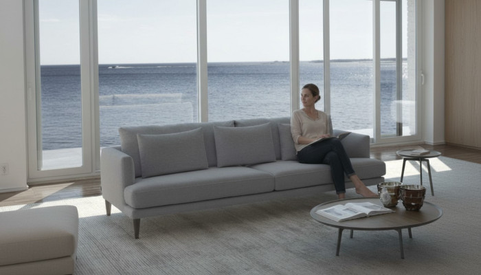 Moderne grijze driezitsbank designer luxe bank meubels