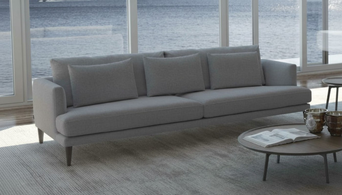 Moderne grijze driezitsbank designer luxe bank meubels