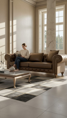Bruine driezits woonkamerbank Luxe leren bankstellen Stijl Meubelen Nieuw