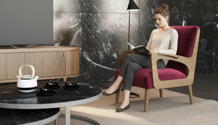 Woonkamerfauteuil Luxe Eenzits Cocktailsessel Leesfauteuil Stof
