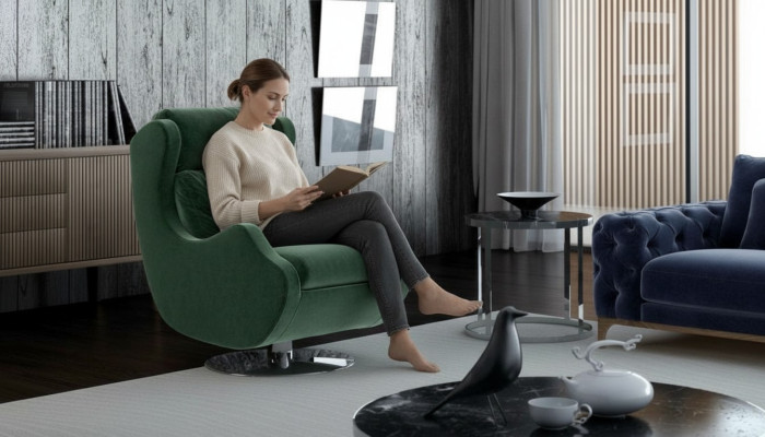 Groene fauteuil Woonkamer meubels Eenpersoons Stijlvolle cocktailsessel Modern
