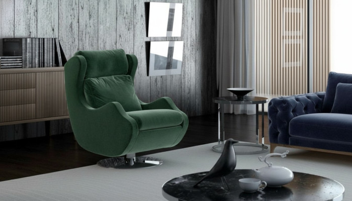 Groene fauteuil Woonkamer meubels Eenpersoons Stijlvolle cocktailsessel Modern