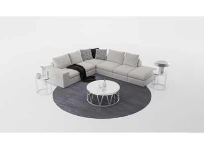 Witte hoekbank Beklede hoekbank Luxe L-vorm banken Modern Design
