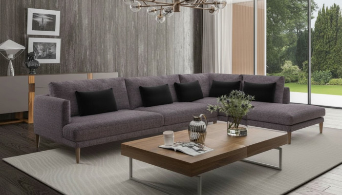 Wooneilandbank Bank Hoekbanken L-vorm Stoffen meubels Modern interieur
