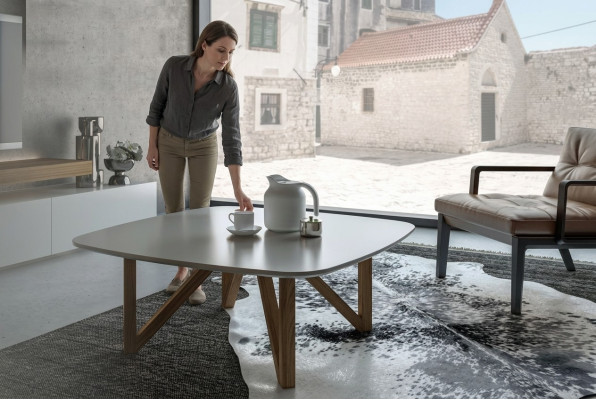 Salontafel Woonkamer Tafel Luxe Walnoot Natuur Design Bijzettafel
