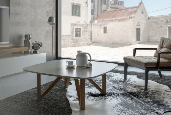 Salontafel Woonkamer Tafel Luxe Walnoot Natuur Design Bijzettafel