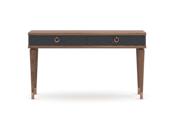 Moderne consoletafel met laden luxe walnoot naturel - antraciet.