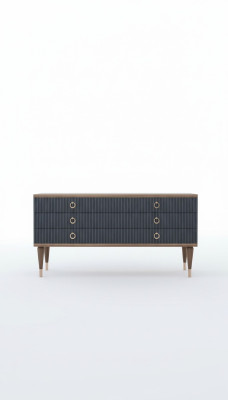 Ontwerper dressoir met laden natuurlijke walnoot - mat antraciet