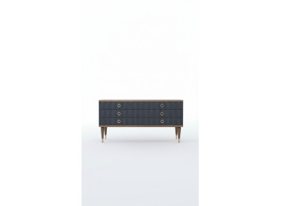 Ontwerper dressoir met laden natuurlijke walnoot - mat antraciet
