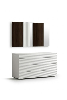 Witte designer luxe ladekast met spiegel 4 laden houten meubels nieuw