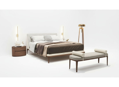 Bruin slaapkamer set bedframe 2x nachtkastjes tweepersoonsbed 3-delig