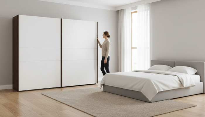 Moderne kledingkast met spiegeldeuren Slaapkamer meubilair Inrichting