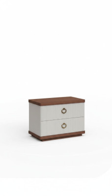 Witte nachtkastje met laden Houten meubels Moderne luxe slaapkamermeubels