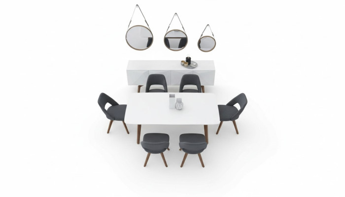Eetkamerset Luxe meubels Eettafel Stoelen Dressoir Massief houten meubelen