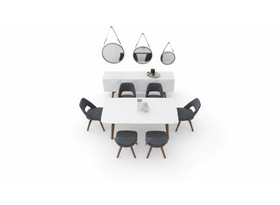 Eetkamerset Luxe meubels Eettafel Stoelen Dressoir Massief houten meubelen