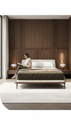 Wit bed Luxe bedframe Modern slaapkamermeubilair Houten frame