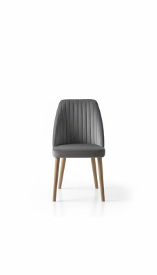 Grijze moderne luxe stoel stoelen éénpersoons houten meubels keukenstoelen