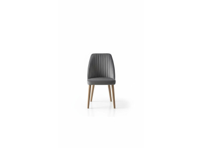 Grijze moderne luxe stoel stoelen éénpersoons houten meubels keukenstoelen