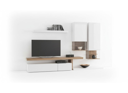 Witte woonkamer meubels Moderne wandkasten Wandplanken TV-standaard Dressoir