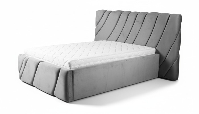 Grijs fluwelen bed met tweepersoonsbed 140x200 design bedden hotelmeubilair