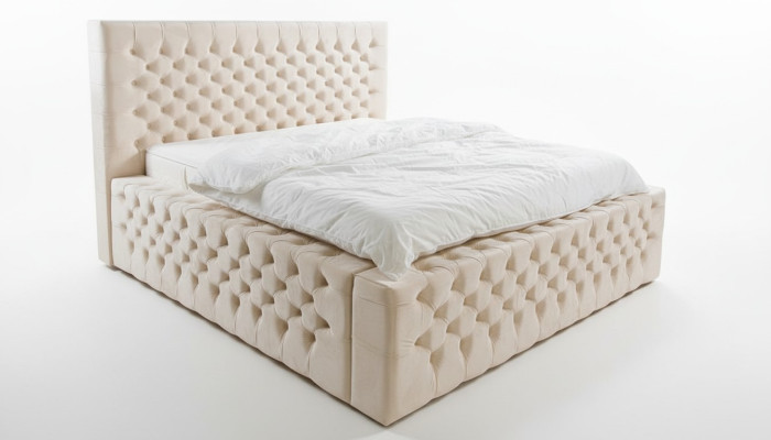 Luxe bed Chesterfield fluweel bedtextiel dubbel hotelmeubilair 140x200