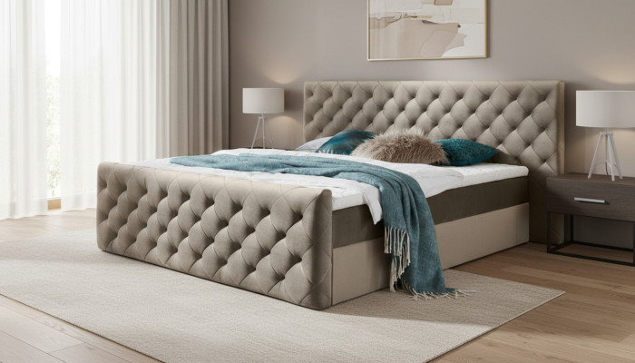 Chesterfield fluwelen bed tweepersoonsbed 160x200 ontwerpbedden hotelinrichting