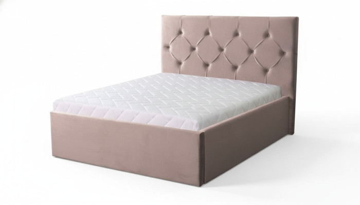 Luxe slaapkamer bed dubbel bed textielbed stoffen bedden meubels inrichting