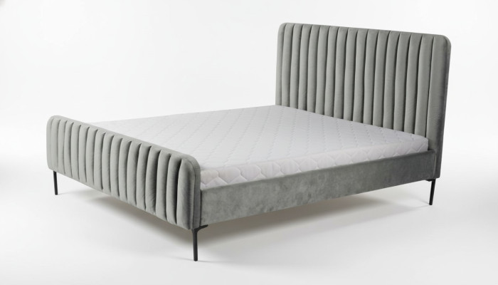 Grijze dubbele slaapkamermeubels ontwerpen elegante stoffering hotelinrichting.