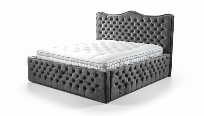 Chesterfield bed fluwelen bed tweepersoonsbed 160x200 design hotel inrichting