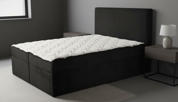 Zwart tweepersoonsbed Klassiek slaapkamermeubilair Design Elegante stof nieuw
