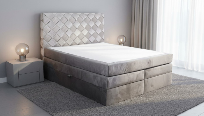 Boxspringbed met opbergruimte matras bedden Chesterfield slaapkamer.