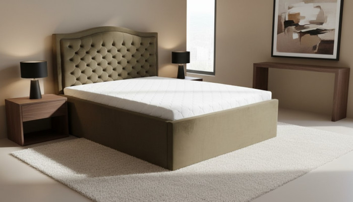 Groen Chesterfield bed Klassiek slaapkamermeubelontwerp Elegant textiel