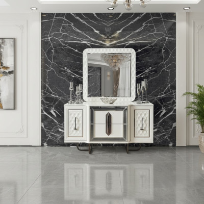 Sideboard Wit dressoir Console tafel Spiegel 2-delig Dressoirs Sideboards