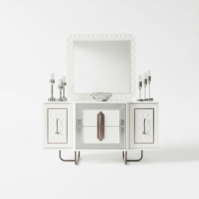 Sideboard Wit dressoir Console tafel Spiegel 2-delig Dressoirs Sideboards