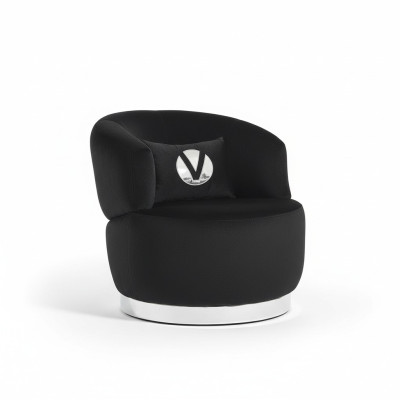 Zwarte fauteuil 1-zits textiel woonkamer luxe nieuw design fauteuil moderne fauteuil.