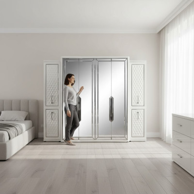 Kledingkast Kast Luxe Houten kasten Ontwerp Meubels Slaapkamer Wit Nieuw
