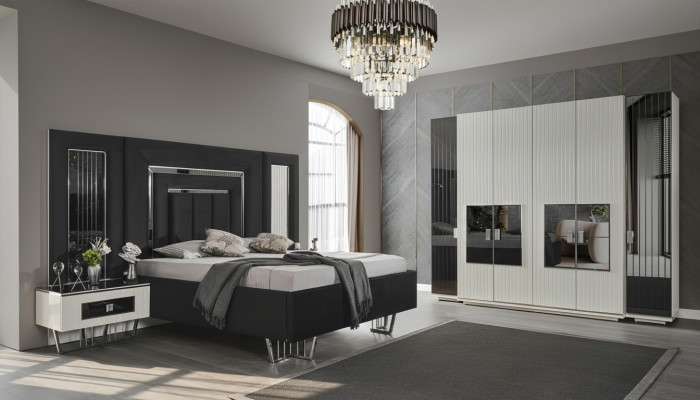 Slaapkamer kast meubels metaal luxe bedden elegant bed metalen bedframe