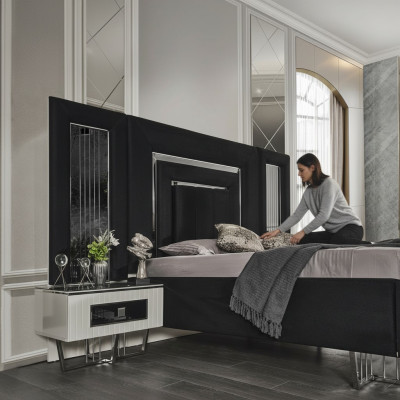 Ontwerp nachtkastje console bijzettafel consoles tafels slaapkamer metaal luxe.