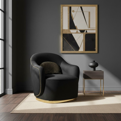 Fauteuil Club lounge Designer leunstoel bank 1-zits tv-stof bekleding nieuw