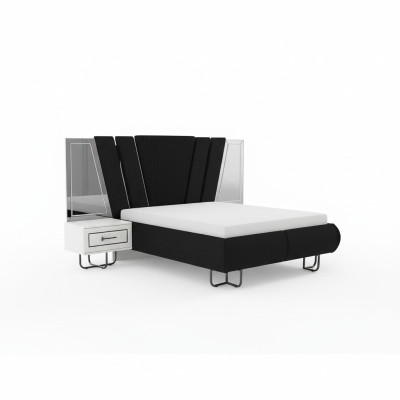 Slaapkamer bed met 2 nachtkastjes tweepersoonsbed meubels gestoffeerde bedden 3-delige set