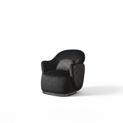Fauteuil 1-zits zwart Luxe Design Woonkamer modern elegant Bekleding nieuw