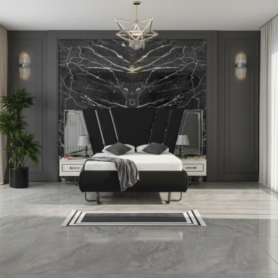 slaapkamer Bed 2x nachtkastjes Luxe beddenset Compleet design meubilair 3-delig