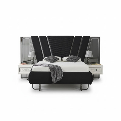 slaapkamer Bed 2x nachtkastjes Luxe beddenset Compleet design meubilair 3-delig