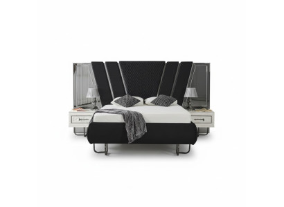 slaapkamer Bed 2x nachtkastjes Luxe beddenset Compleet design meubilair 3-delig