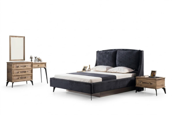 Slaapkamerset 4-delig modern luxebed 2 nachtkastjes commode inbegrepen