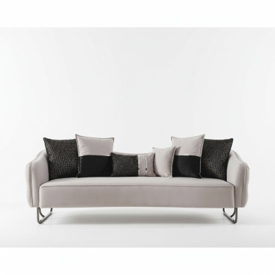 Bank 3-zits beige Bankstijl Luxe Woonkamer modern design Stoffen bekleding nieuw