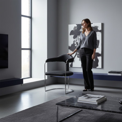Moderne fauteuil stoel 1x eetkamer tv-lounge stoel gestoffeerde stoel nieuw textiel